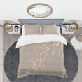 thumbnail image 2 of Designart 'Golden Marble Design II' Mid-Century Modern Duvet Cover Set, 2 of 4