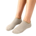 thumbnail image 2 of Ljudmp Women's Ribbed Knit Low-Cut Ankle Socks Soft Breathable Stretch No Show Socks Casual Cotton Socks for Sneakers Loafers Boat Khaki, 2 of 4