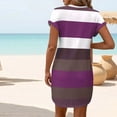 thumbnail image 2 of LWITHSZG Womens Plus Size Dresses Striped Short Sleeve T Shirt Dress Beach Vacation Outfits Loose Fit Summer Mini Sundress XL-5XL, 2 of 7