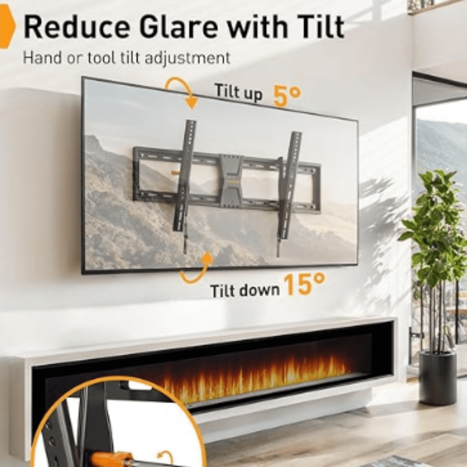 Tilting TV Wall Mount for 42–90 Inch TVs with Leveling Adjustment, Max VESA 800x400mm, Low-Profile TV Mount Wall Bracket up to 132 lbs, Easy for Centering, Fits 12"/16"/18"/24" Studs, PGXT5