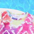 thumbnail image 5 of Tiijoy Girls Two Piece Swimsuit Tie Dye Heart Print Short Sleeve Rash Guard with Brief Bathing Suit, Sizes 1-2, 5 of 7