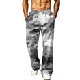 thumbnail image 3 of Mens Camo Baggy Sweatpants Open Bottom Joggers Elastic Waist Gym Workout Pants with Pockets, 3 of 7