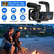 Campark 5K Video Camera Camcorder Dual Lens 3”Touch Screen 56MP Digital Vlogging Cameras for YouTube with Microphone