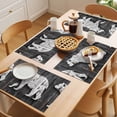 thumbnail image 5 of Vintage Bear Placemats Set of 8 Retro Farmhouse Country Wooden Grain Place Mats Indoor Wipeable Table Mats Washable Cloth Dining Table Placemats for Kitchen Holiday Party Home Decor 13x19 Inch, 5 of 9