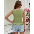 thumbnail image 2 of Camiseta sin mangas VIMPUNEC para mujer, jersey de punto de verano, color verde claro, talla S, 2 of 6
