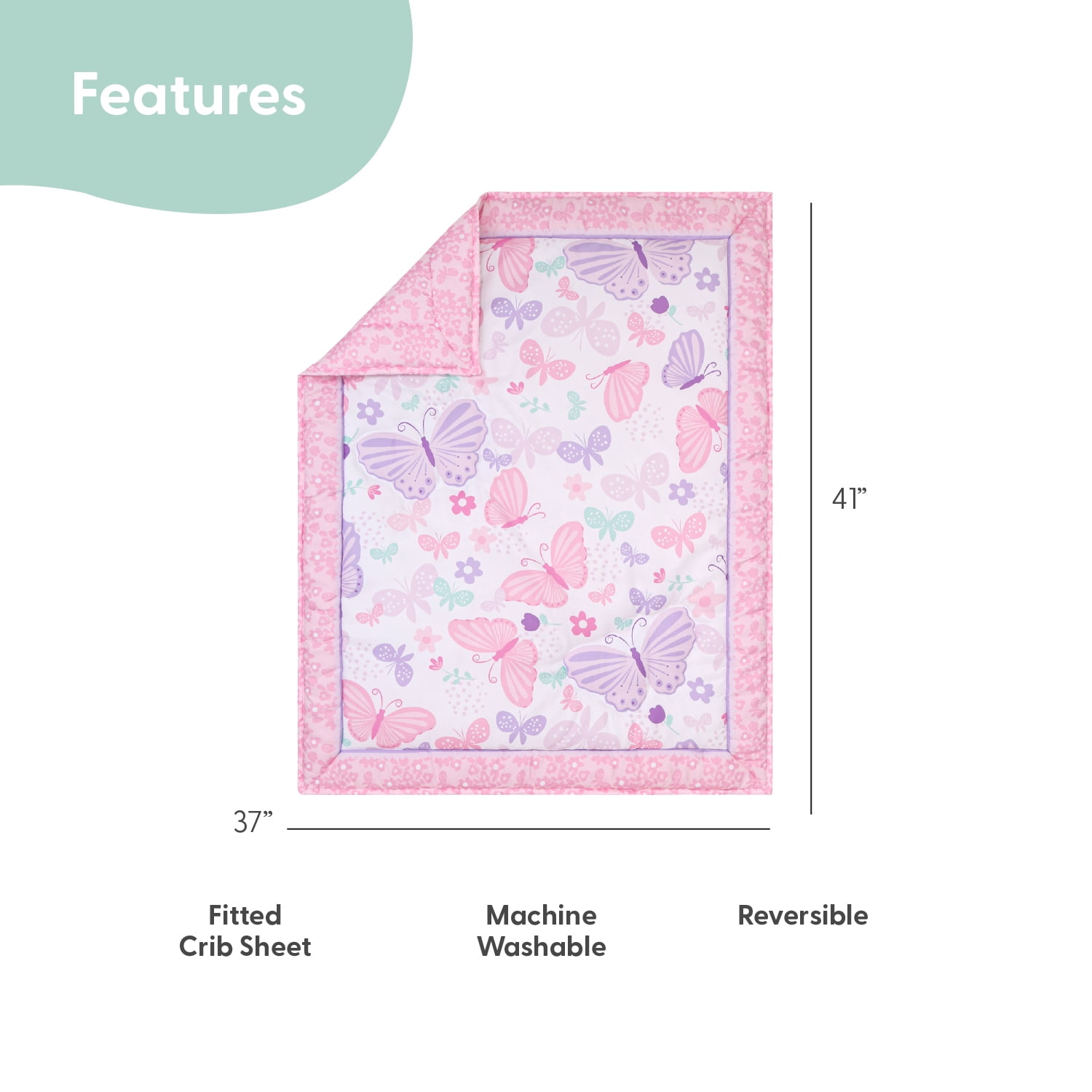 The Peanutshell Crib Bedding, Boho Celestial Baby Crib Bedding Set & Stuffie Plush Toy, 4-Piece Set