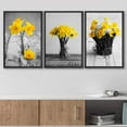 thumbnail image 3 of wall26 - Yellow Flowers in Vases - Framed Canvas Art Wall Art - 16"x24"x3 Black, 3 of 5