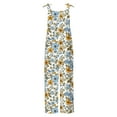 thumbnail image 5 of LEBONYARD Women's Overalls in Solid Color,Ladies' Printed Sleeveless Casual Overalls Jumpsuit Jumpsuit Pants Yellow M, 5 of 5