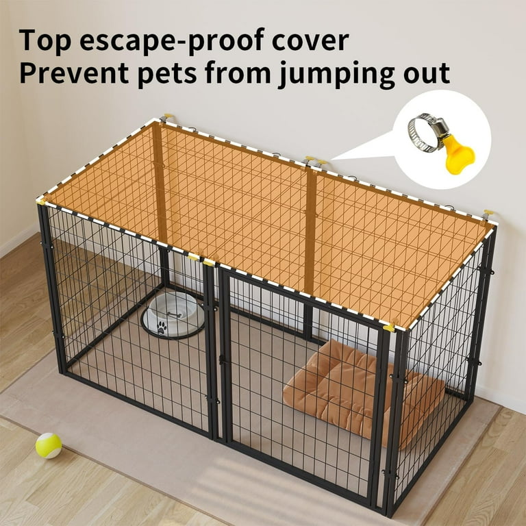ZephyPaws 48" L x 28" H Large Dog Crate,Dog Kennel,Big Dog Crate for Small Medium Large Dogs,Puppy Playpen,Pet Cage,Pet Playpen Yard Indoor Outdoor,Black