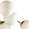 thumbnail image 4 of Claxy 8-Light Gold Sputnik Semi Flush Mount Light with Globe Milk Glass Shade, 4 of 11