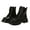 Black, variant on Women's Combat Boots Lace-Up Platform Ankle Booties Chunky Low Heel Side Zipper Shoes Black 36