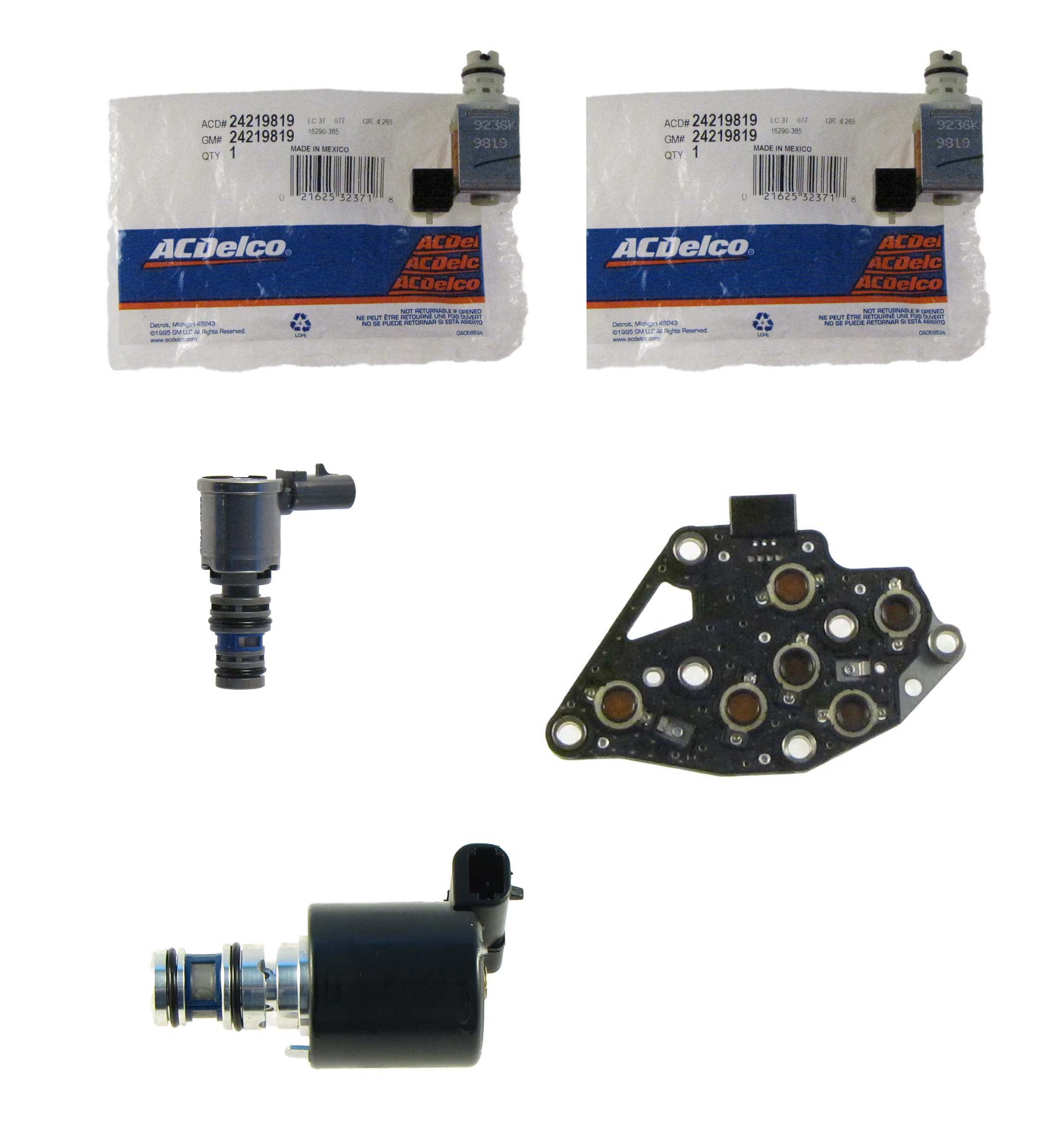 GM 4T65E 19972002 Solenoid Kit Two Shift Solenoids, TCC Solenoid, EPC