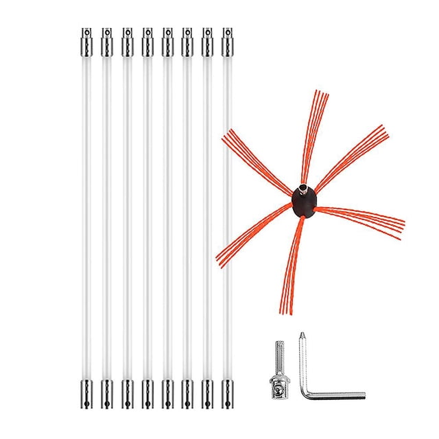 Kit de deshollinador Yashi Kit de limpieza de chimeneas 26 pies varillas flexibles de nailon