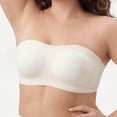 thumbnail image 4 of Women Strapless Bandeau Bra, Solid Color Sleeveless Tube Top, Comfort Daily Inner Wear White-A XXXXL, 4 of 7