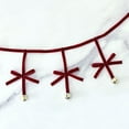 thumbnail image 5 of 6.6 FT Christmas Velvet Bow Garland, Jingle Bell Burgundy Garland Banner, Reusable Vintage Velvet Bow Decoration for Xmas Tree Home Fireplace Staircase Windows Wall Indoor Outdoor Christmas Decor, 5 of 5