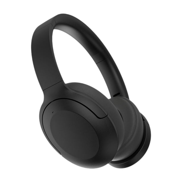 Auriculares con cancelación activa de ruido Hugo sobre la oreja con micrófono para computadora de trabajo en el gimnasio Negro