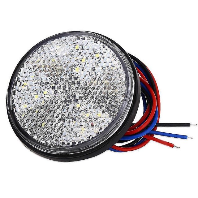 Led Trailer Lights, 12v Tail Light 2pcs Led Round Reflector Brake Light Led Marker Light (white2pcs)