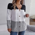 thumbnail image 2 of AherBiu Cardigan Sweaters for Women Trendy Knit Sweaters V Neck Color Block Button down Cardigans, 2 of 6