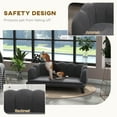 thumbnail image 4 of Dog Bed PawHut Velvet Large Dog Couch with Foam Cushioning, Soft and Cute Dog Bed with Pearl Design, Dog Sofa for Big and Medium Dogs, Charcoal Gray,Large Dog Bed, 4 of 10