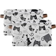 thumbnail image 2 of FREEAMG Cats Storage Basket, Durable Canvas Organizer With Handles Large Collapsible Storage Bins Boxes for Home Office - 2 Pack, 2 of 7