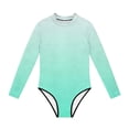 thumbnail image 3 of Swimsuit for Girls, Long Sleeve One Piece Rashguard, Solid Color Beach Vacation Swimsuit for Kids 2-13 Years, 3 of 7