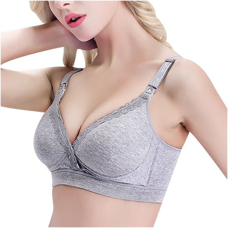 

Maternity Bra for Breastfeeding Women s Backless Bra Minimizer Bras Women Feeding Nursing Pregnant Bra Openable Breathable Underwear Front Buckle Gathering Anti-Sagging Bra Grey Xxl 85b Pu9953