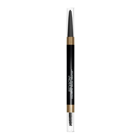 Revlon ColorStay Waterproof Brow Creator, 2-in-1 Eyebrow Pencil & Powder, 615 Soft Black, 0.003 oz