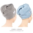 thumbnail image 3 of American Soft Linen 100% Cotton Turkish Hair Drying Towels, 2 Piece Quick Drying Hair Turban Towel Wrap, Rockridge-Sky Blue, 3 of 6