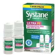 Systane Ultra Preservative Free Eye Lubricant Drops for Dry Eyes, 0.34 fl oz, Twin Pack