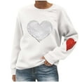 thumbnail image 3 of Kilaqueen Valentines Day Sweatshirt for Women Funny Love Heart Shirts Casual Fashion Sequin Pullover Blouses Valentine Gifts Oversized Long Sleeve Tunic Tops, 3 of 6