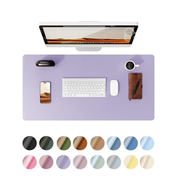 Protector de escritorio Ysagi de piel impermeable, morado claro, 80 x 40 cm