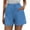 Blue, variant on Womens Casual Shorts Summer Pants Drawstring Elastic Waist Comfy With Pockets Girls Bottoms Shorts