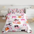 thumbnail image 2 of jejeloiu Cute Cartoon Ghost Full Size Comforter Sets,Halloween Pumpkin Spider Bedding Comforter Set,Pink Bowtie Bowknot Bedding Sets For Teens Girl,Super Cozy Room Decor Reversible,3pcs, 2 of 8