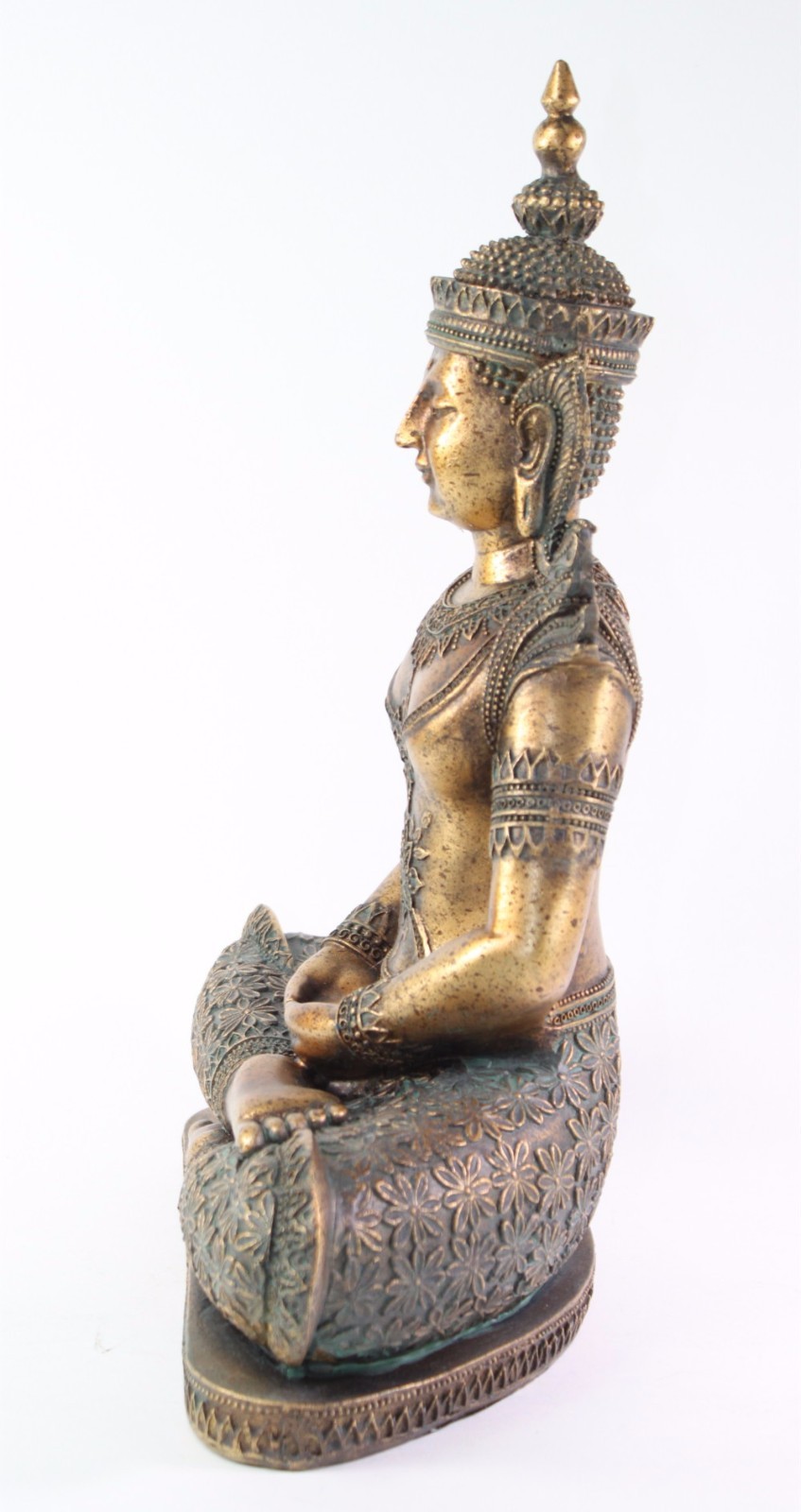 Feng Shui 12" India Bronze Buddha Dhyani Mudra Asian Home Decor. Peace Statues G16516