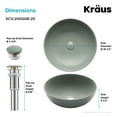 thumbnail image 5 of KRAUS Viva Round Gray Porcelain Ceramic Vessel Bathroom Sink with Pop-Up Drain, 16 1/2 in. D x 5 1/2 in. H, 5 of 16