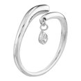 thumbnail image 4 of SZUL Women's 14K Solid White Gold 1/20 CTW Natural Diamond Tear Drop Ring, 4 of 5