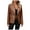 Brown, variant on Women's Stylish Double PU Leather Jacket Coat Elegant Suit Outerwear