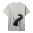 thumbnail image 6 of TrendOFT T Shirts for Man Unisex Animal Cat Graphic Print Short Sleeve Crew Neck Loose Summer Daily Mens Shirts Light Gray S, 6 of 6