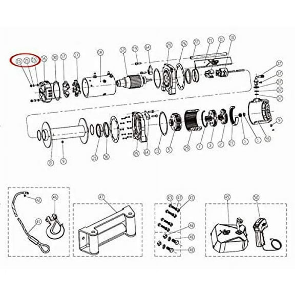 Smittybilt 97412 15 Winch Long Bolt Hardware Set