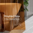 thumbnail image 6 of Bathway 100% EVA Shower Curtain Liner, 72 x 72 Inches Heavy Duty Shower Curtain and Liner 2-in-1 with 3 Clear Stones and 12 Brass Grommets, Color Block Soft Shower Liner - Clear & Amber, 6 of 8