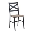 thumbnail image 5 of Rustic Industrial Wood Grey Wash Dining Chair, Set of 2 by Manor Park, 5 of 10