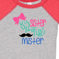 thumbnail image 4 of Inktastic Big Sister to a Little Mister Bow and Mustache Girls Baby Bodysuit, 4 of 5