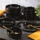 thumbnail image 4 of Juego de vajilla Gibson Home Oslo de porcelana, 12 piezas, color negro, 4 of 5