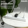 thumbnail image 5 of Philips Surge Protector, 4 Outlet, Adapter-Spaced, 450J, Braided Cord, 4ft, White, 5 of 8