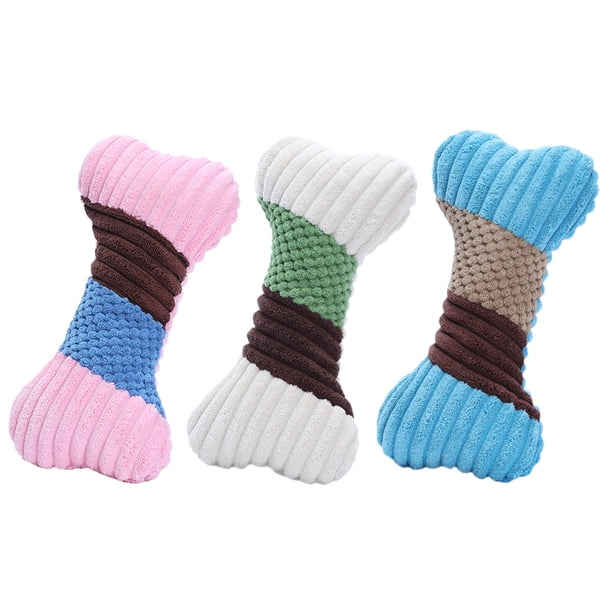 EeaseMX 3 juguetes chirriantes para cachorros y perros, juguete de peluche para morder y masticar.