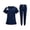 Dark Blue, variant on Scrubs for Women Set V-Neck Top & Tapered Leg Jogger Pants Stretch Nursing Scrubs Set Uniform