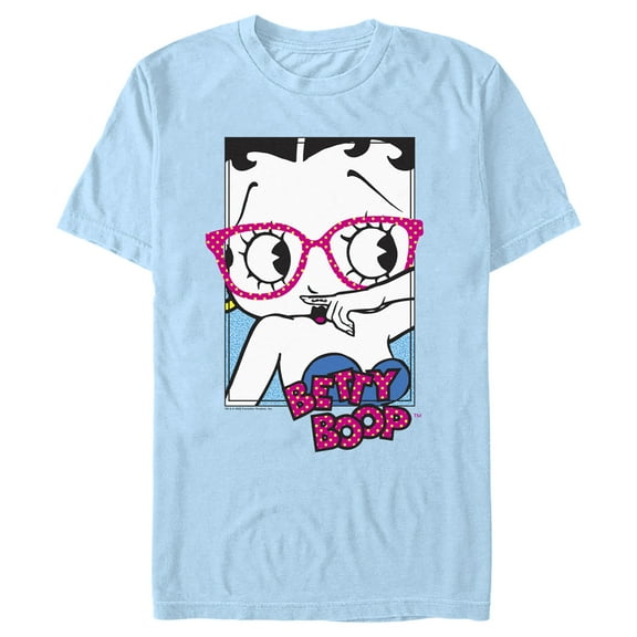Men's Betty Boop Hipster Betty  Graphic Tee Light Blue Large