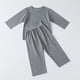 thumbnail image 5 of Top de Manga Larga Y Pantalones de Cintura Elásticos para Niños Color Sólido Cuello Redondo Home Wear, Mezcla de Algodón Suave Casual, 5 of 8