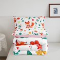 thumbnail image 4 of YST Foxes Comforter Set Cartoon Fox Bedding Sets King for Kids Teen Girls Cute Animal Print Comforter Colorful Flowers Leaves Bedding Comforter Sets Soft Lightweight All Season, 4 of 6