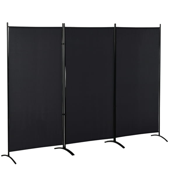 CoSoTower 6' 3 Panel Room Divider, Double Hinged Folding Wall Divider, Indoor Privacy Screen for Home Office, Black